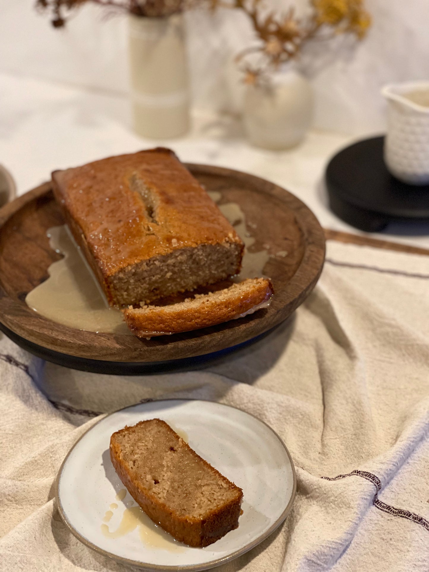 Pear Loaf + Bourbon Glaze